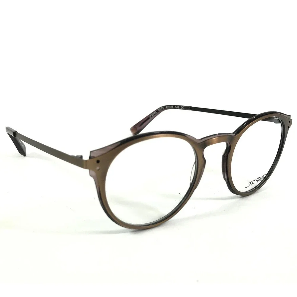 JF Rey Eyeglasses Frames JF2744 5575 Brushed Bronze Plum Gold Round 47-21-148